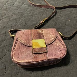 Franco Sarto purple alligator crossbody